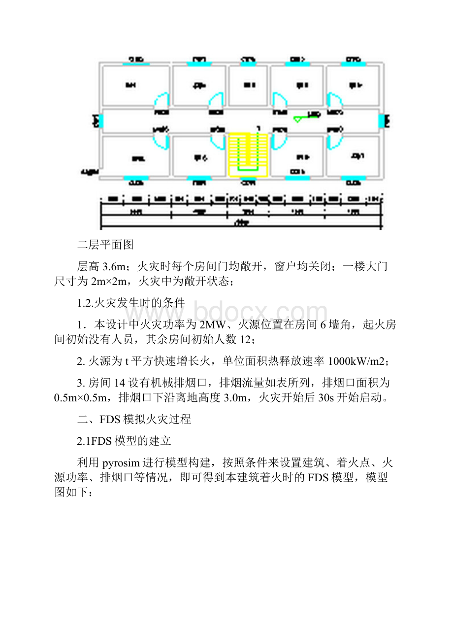 火灾科学课程设计某办公建筑火灾与人员疏散模拟分析.docx_第2页