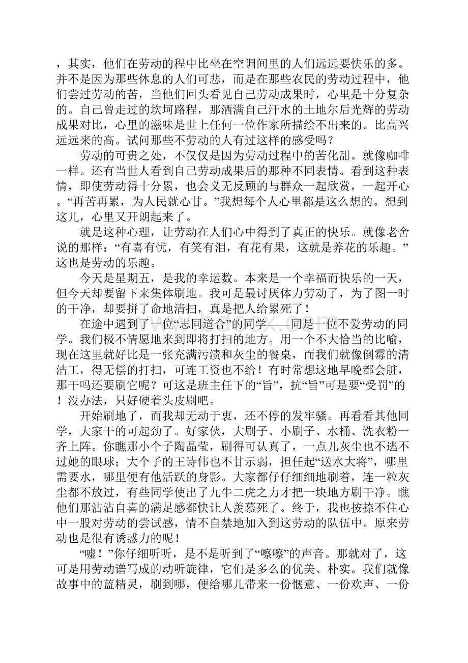 劳动真快乐小学生作文八篇Word格式文档下载.docx_第2页