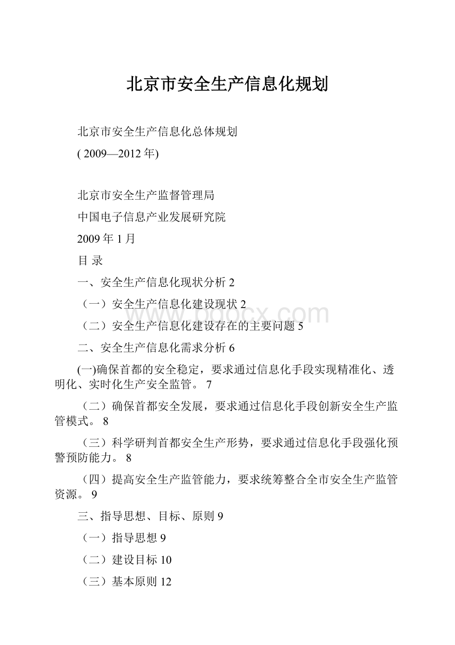 北京市安全生产信息化规划.docx_第1页