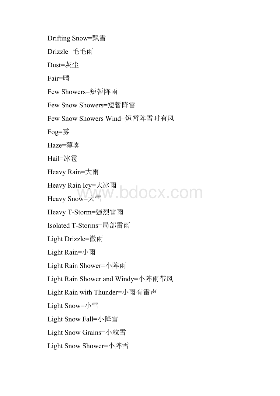 整理天气种类名称英文对照大全Word文件下载.docx_第3页