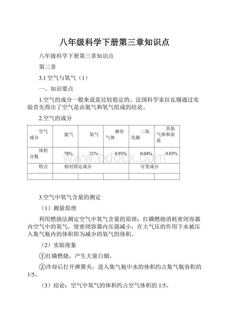 八年级科学下册第三章知识点Word文档格式.docx_第1页