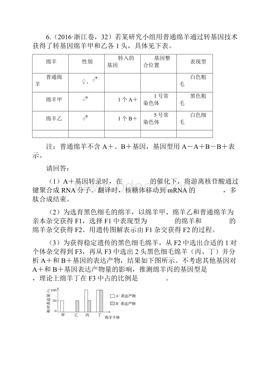 版《三年高考两年模拟》生物汇编专题专题十 基因的分离定律和自由组合定律Word下载.docx_第3页