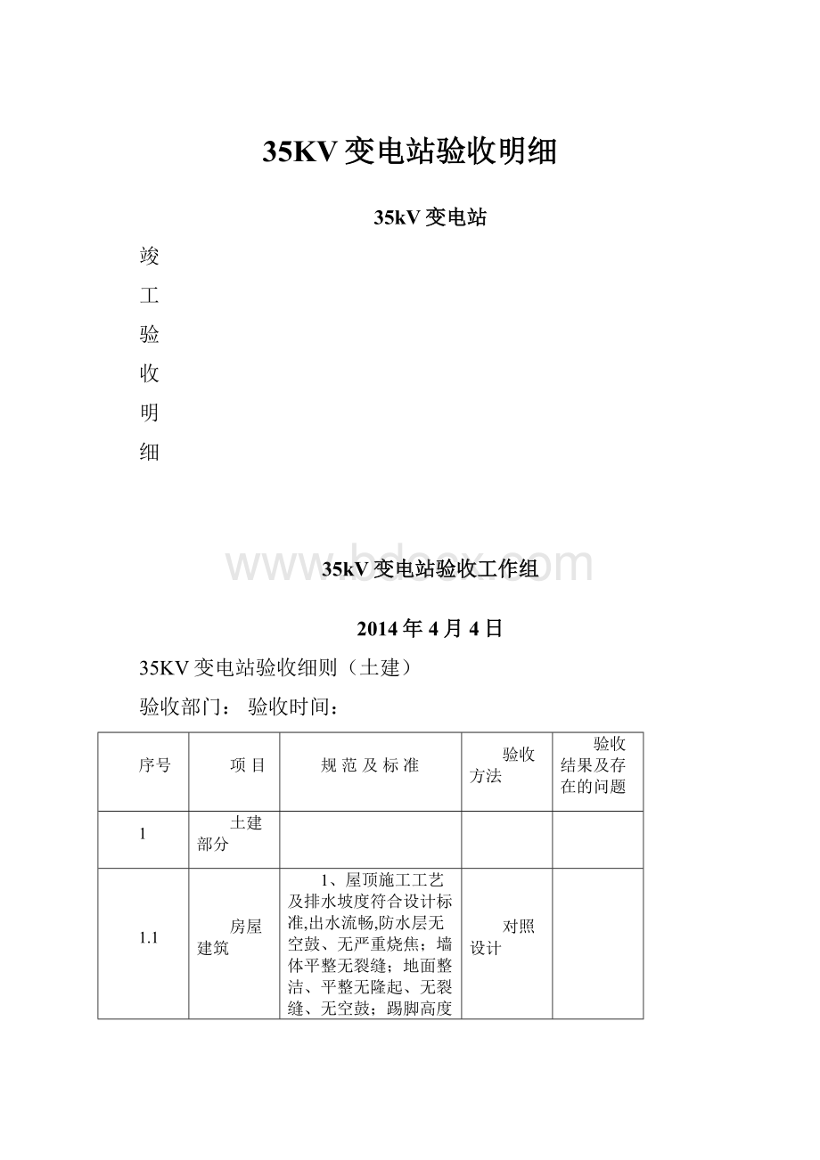 35KV变电站验收明细.docx_第1页