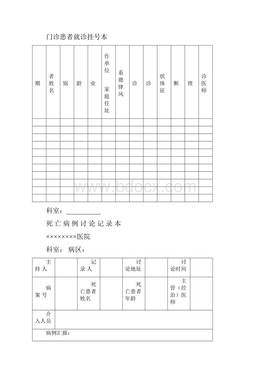 患者就诊各种登记表之欧阳化创编Word文档下载推荐.docx_第2页