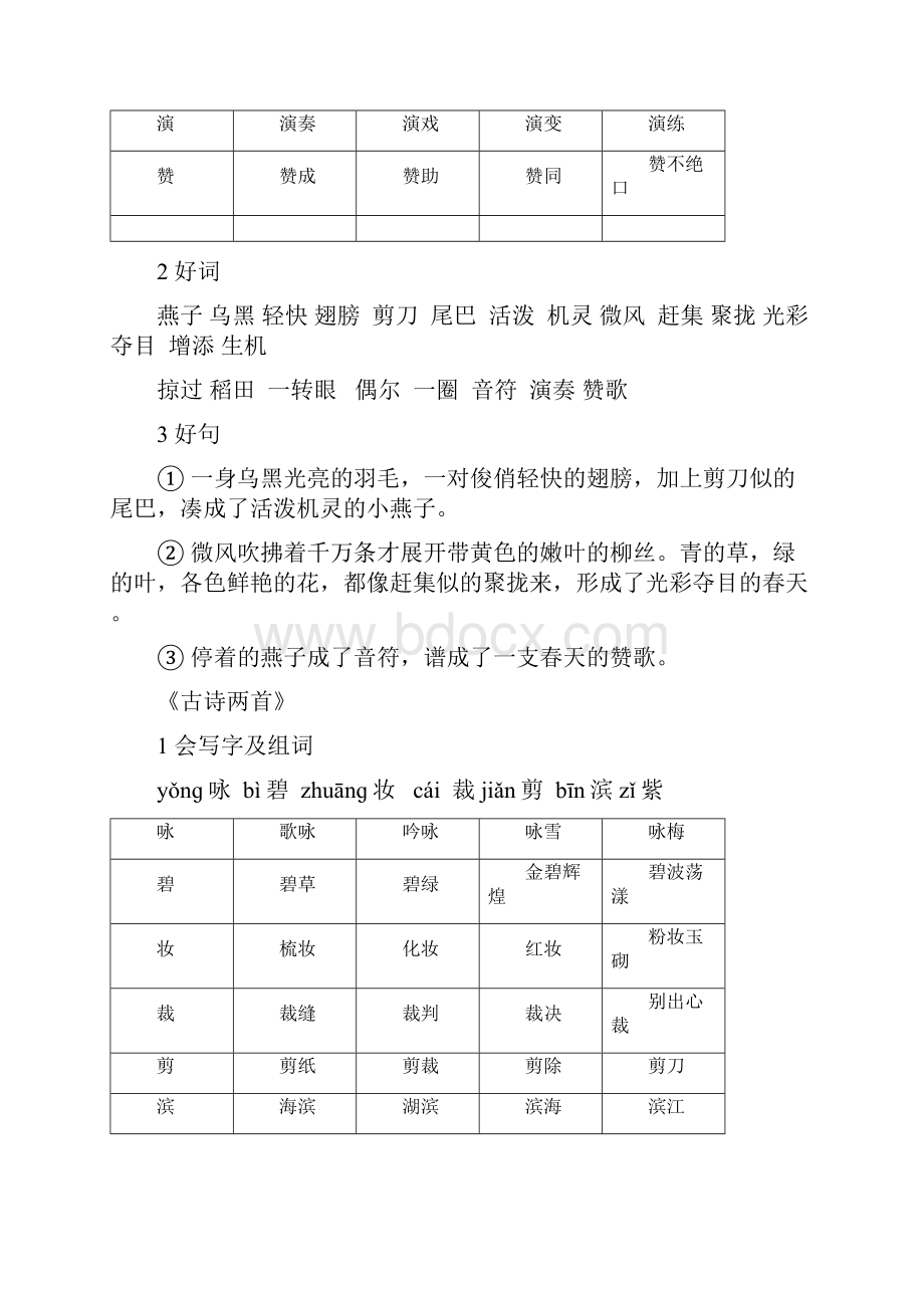 人教版三年级语文下册各单元知识要点归纳Word文档格式.docx_第2页