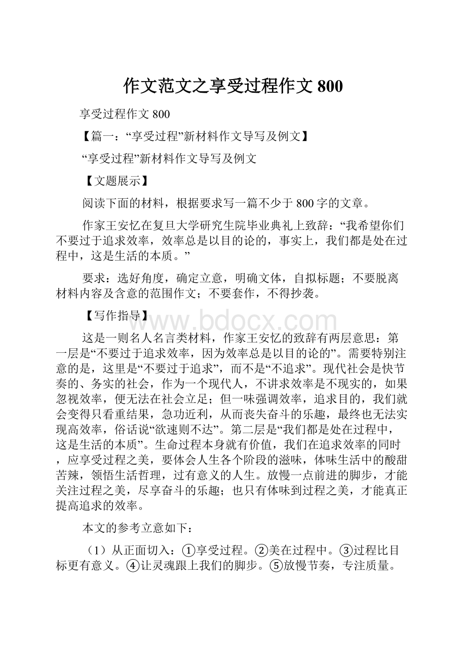 作文范文之享受过程作文800.docx