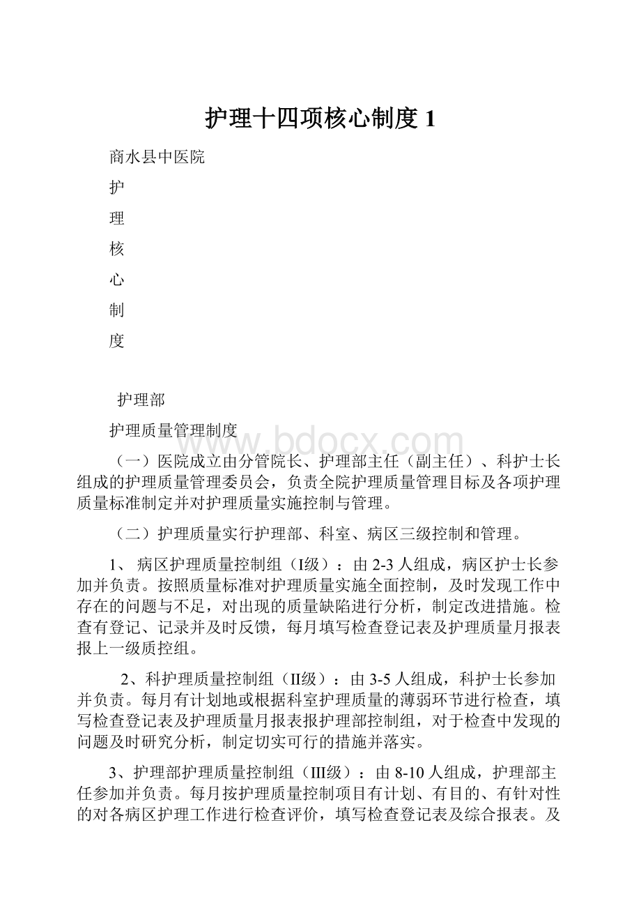 护理十四项核心制度1.docx