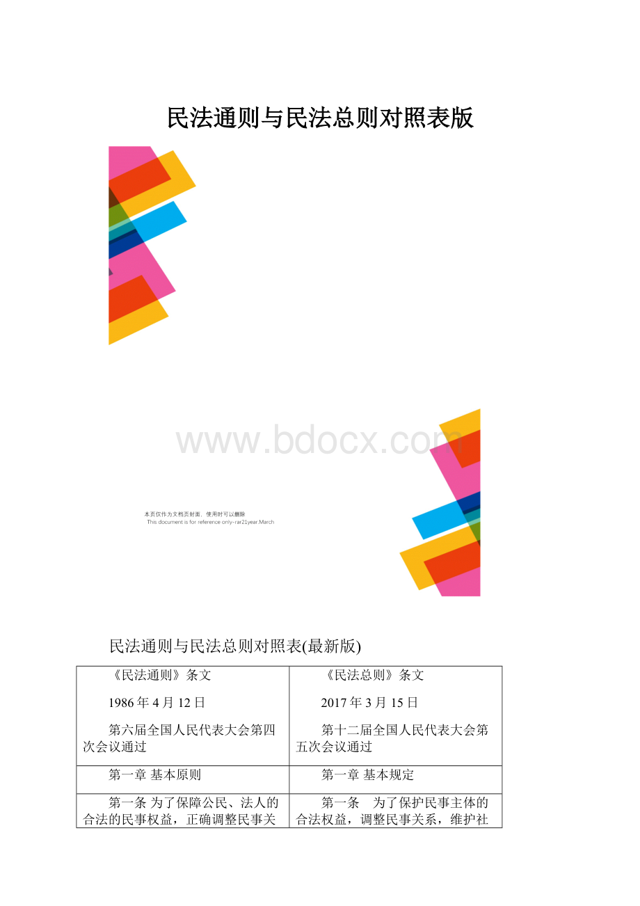 民法通则与民法总则对照表版.docx_第1页