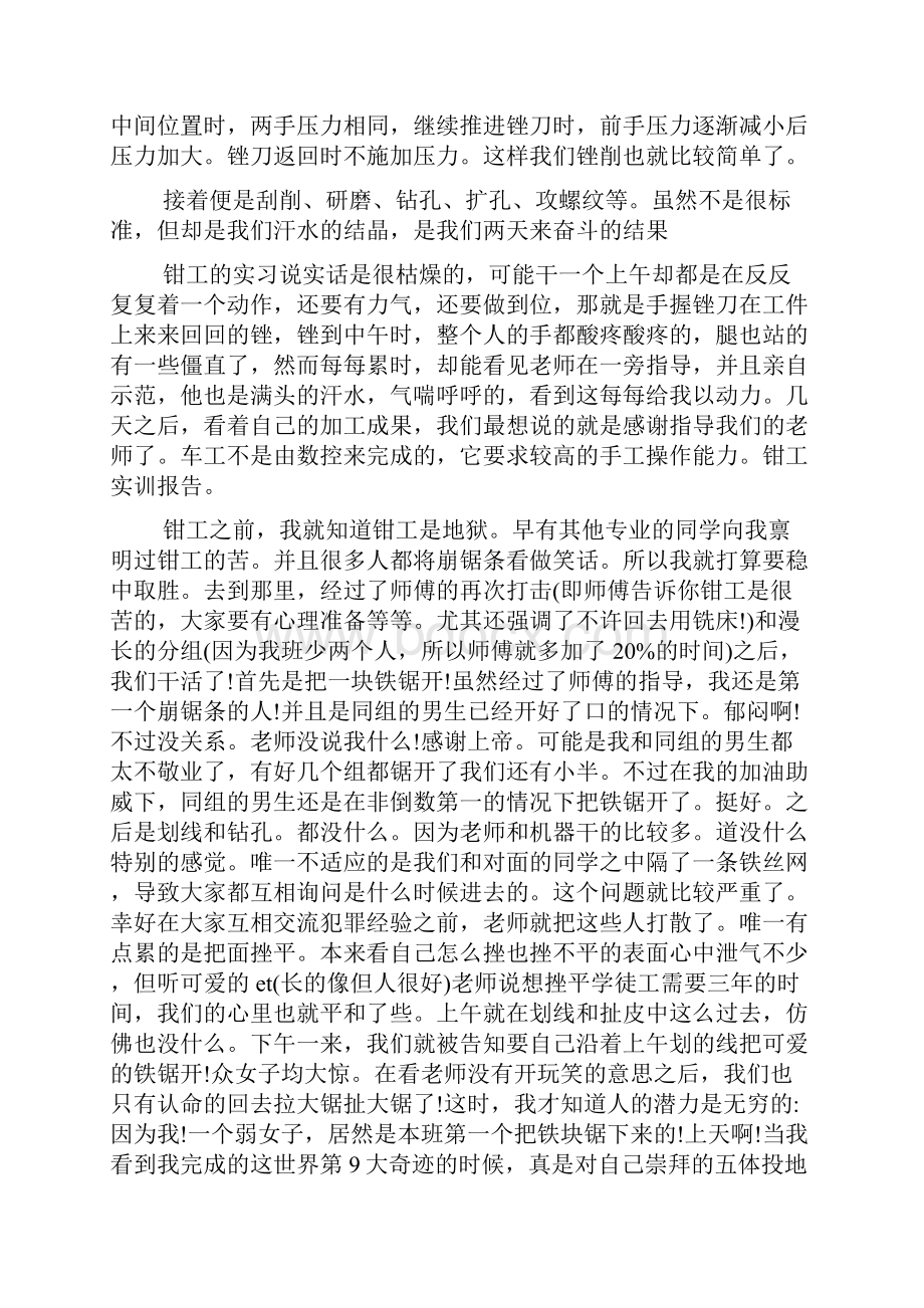 钳工工程训练实训报告Word文档格式.docx_第2页