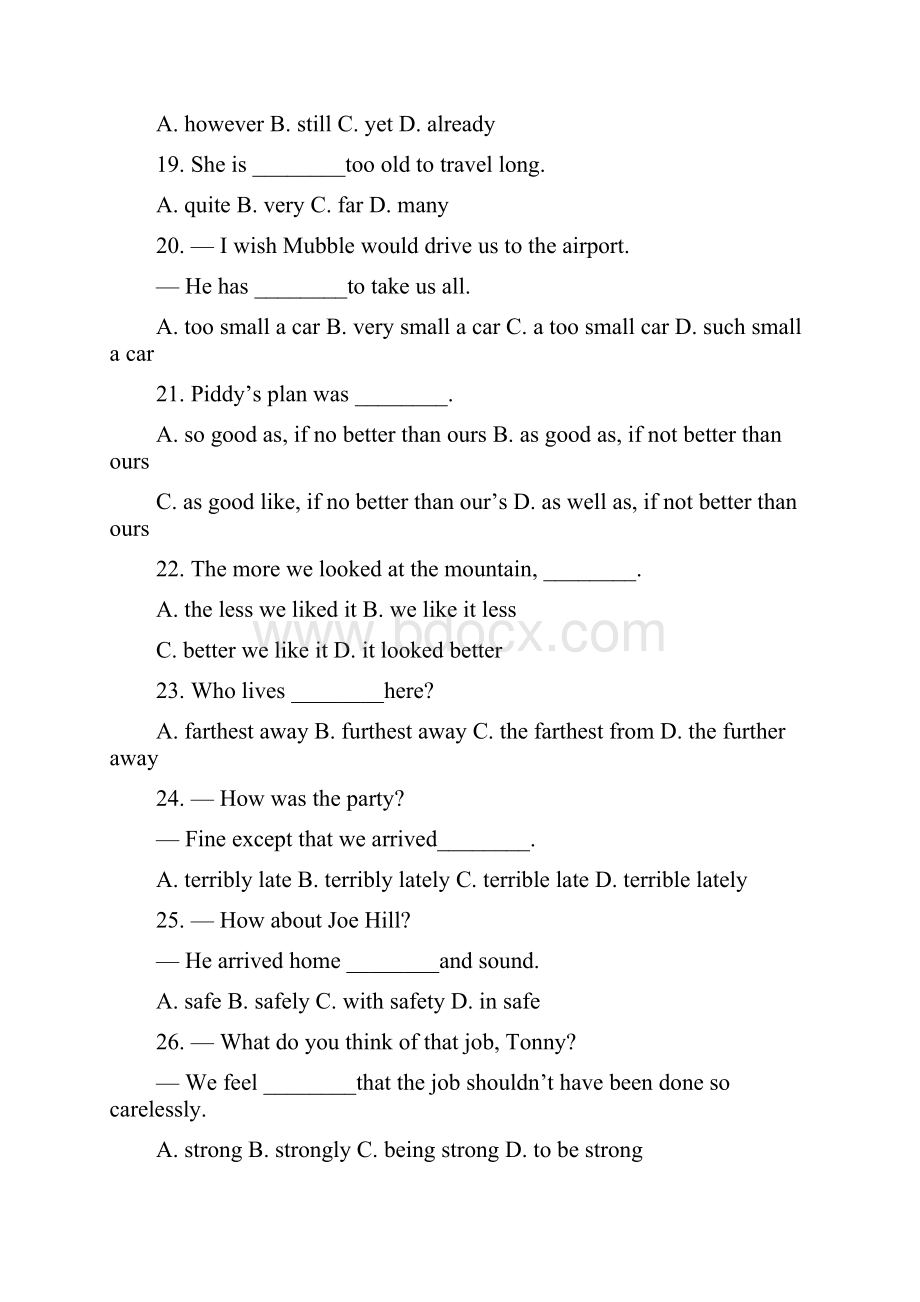 初中英语形容词比较级最高级练习题含答案Word格式文档下载.docx_第3页