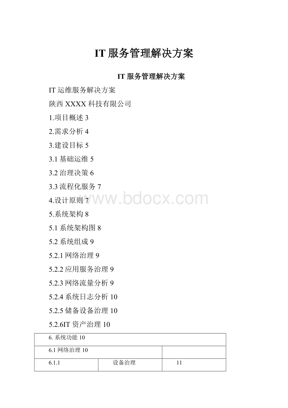 IT服务管理解决方案Word下载.docx