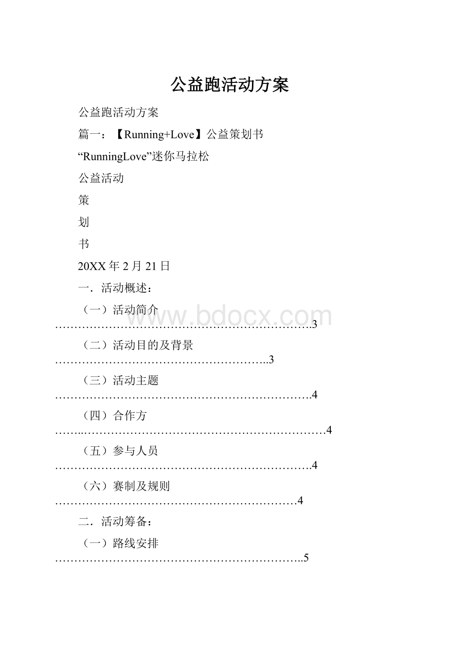 公益跑活动方案文档格式.docx