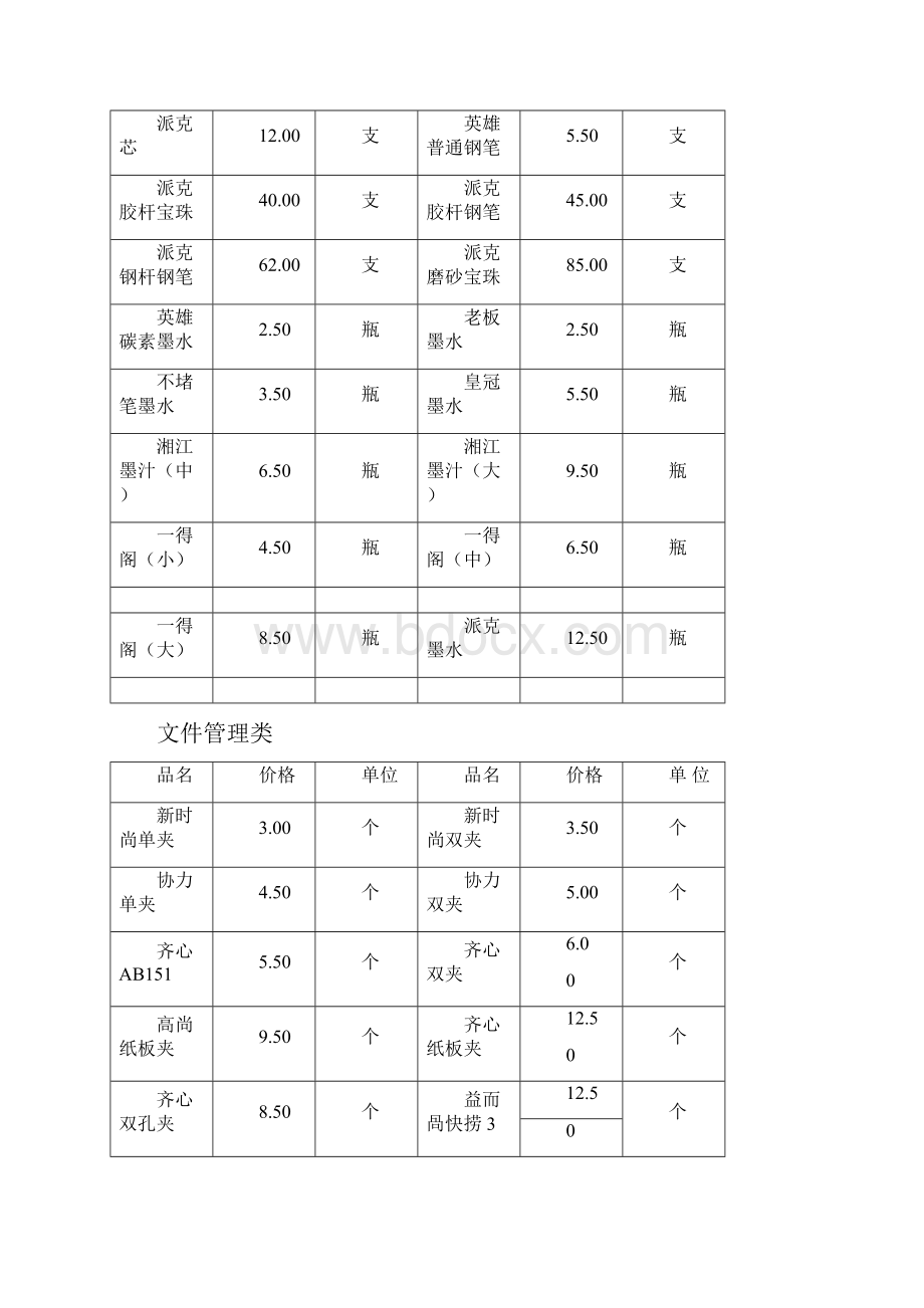 办公用品价格明细表.docx_第2页