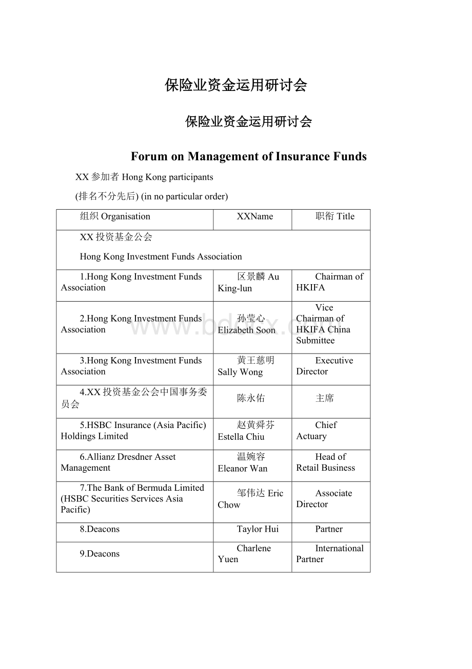 保险业资金运用研讨会.docx_第1页