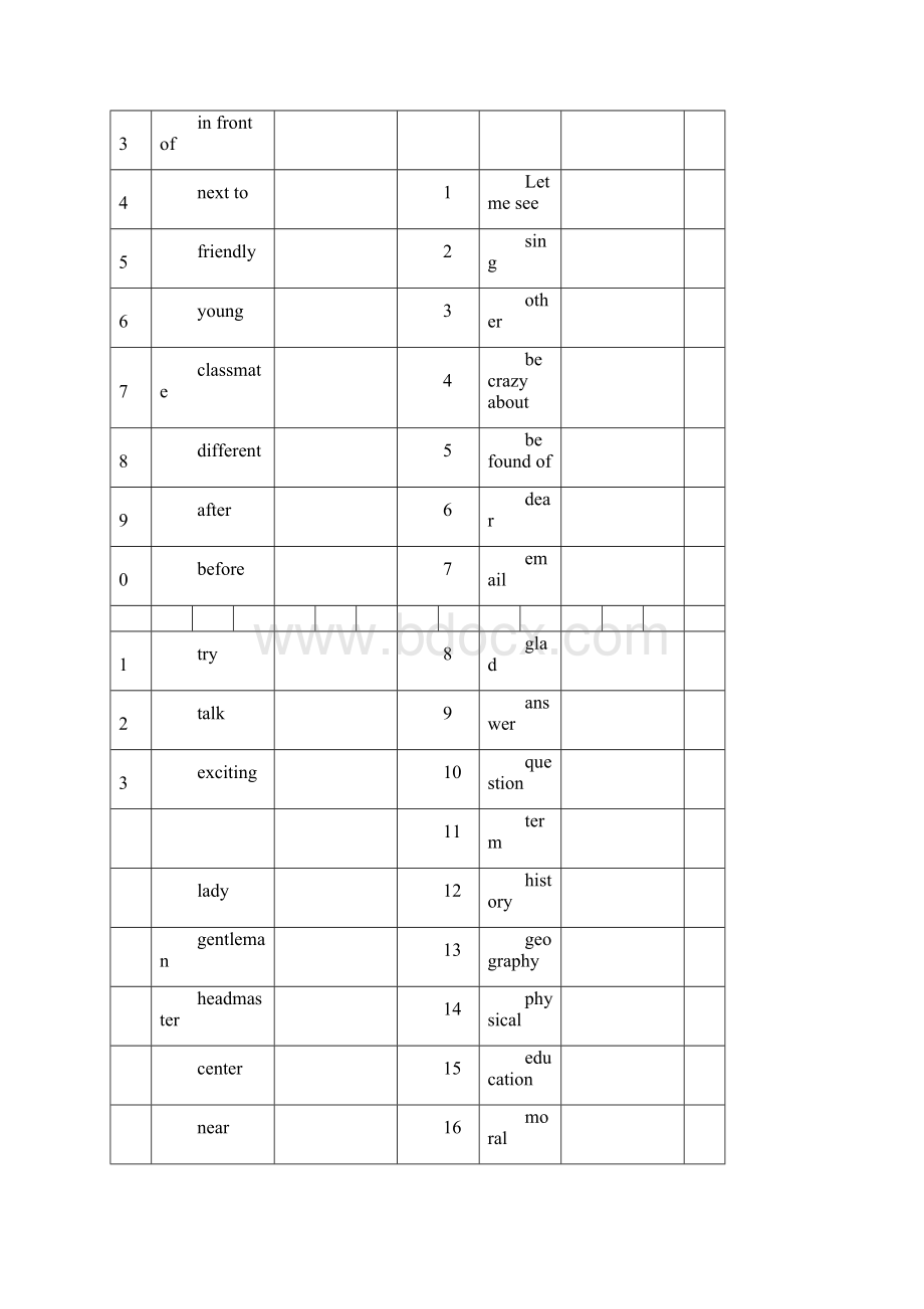 版七年级课本英语单词表初一上英译汉.docx_第2页