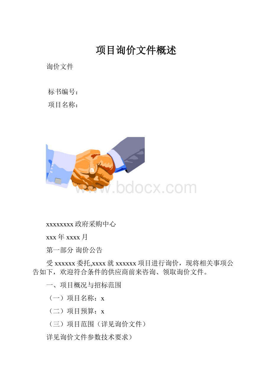 项目询价文件概述Word格式.docx