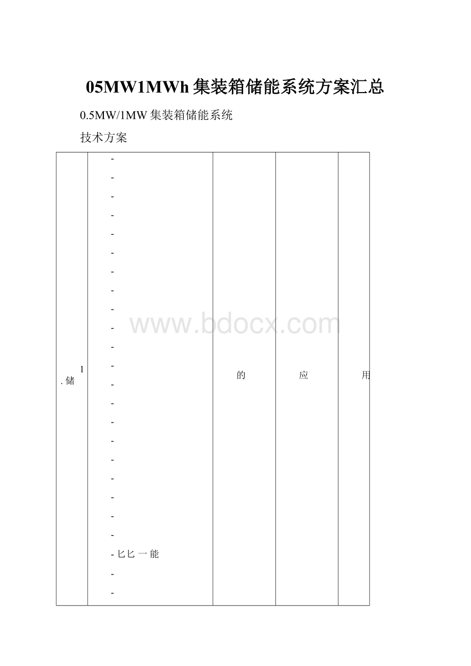 05MW1MWh集装箱储能系统方案汇总.docx