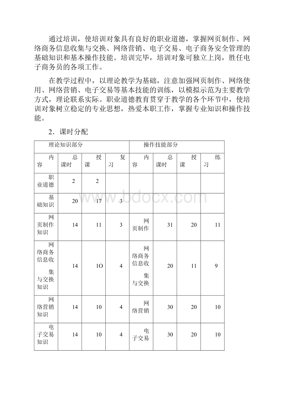 电子商务师教学计划.docx_第3页