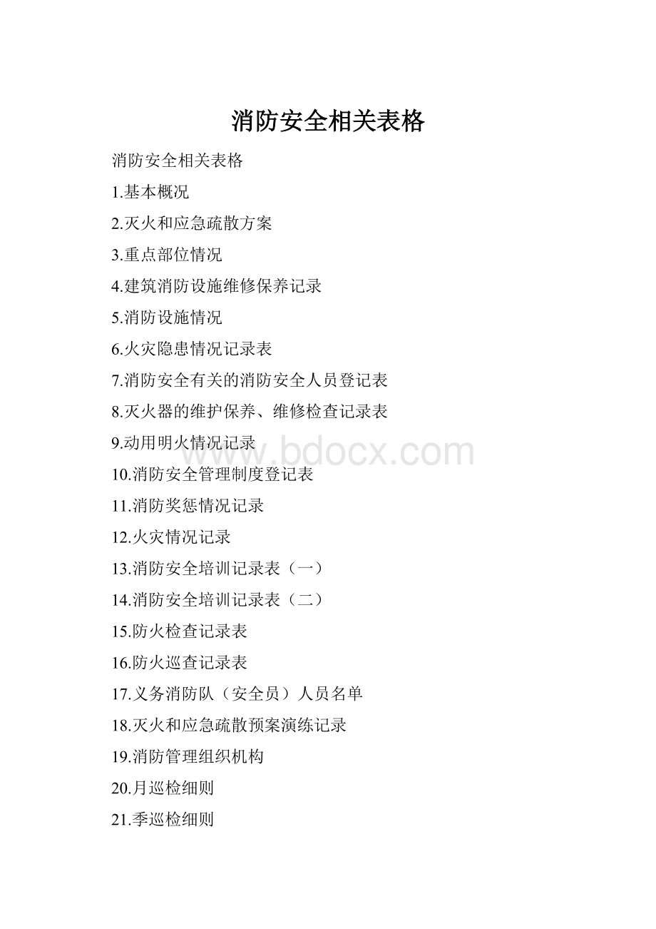 消防安全相关表格.docx