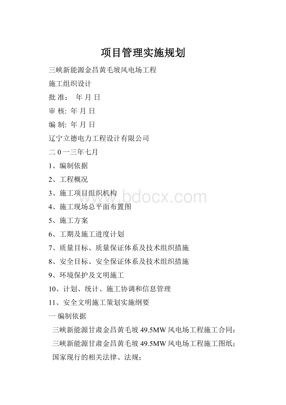 项目管理实施规划.docx