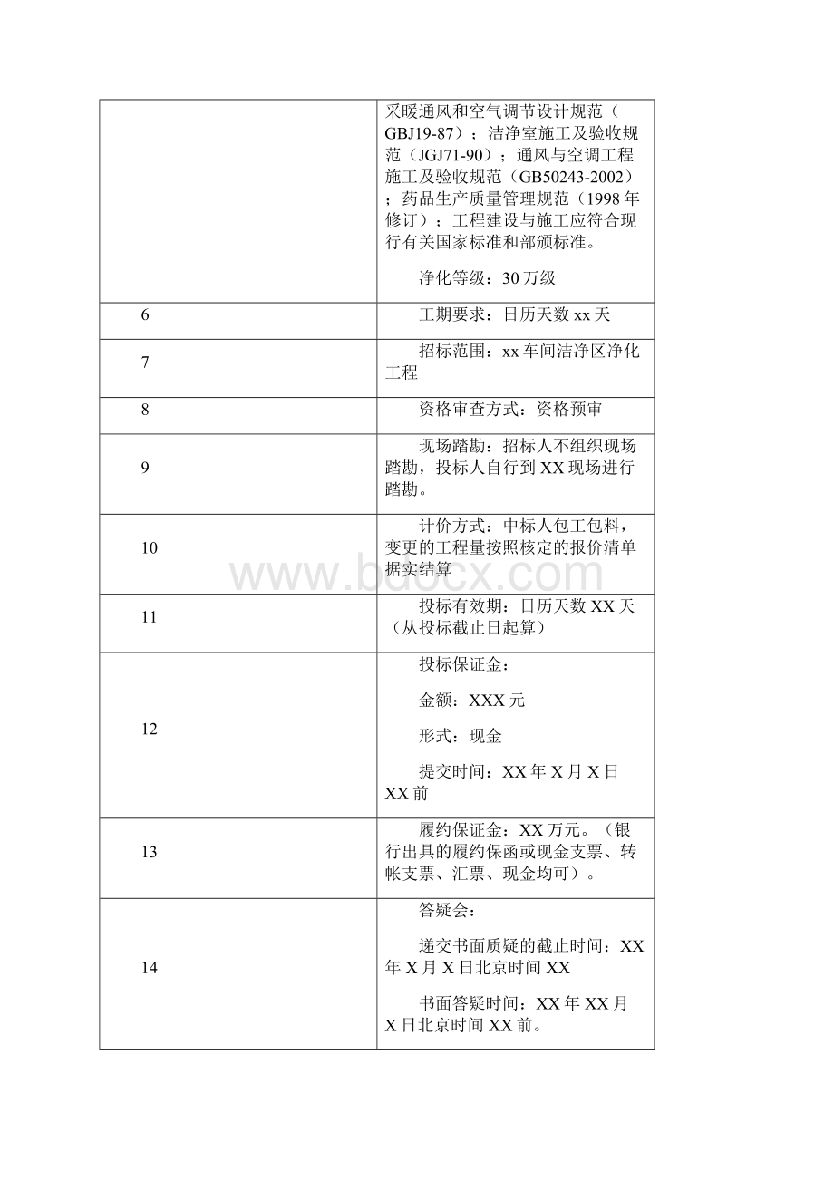 XX净化工程招标文件DOC26页同名8821.docx_第3页