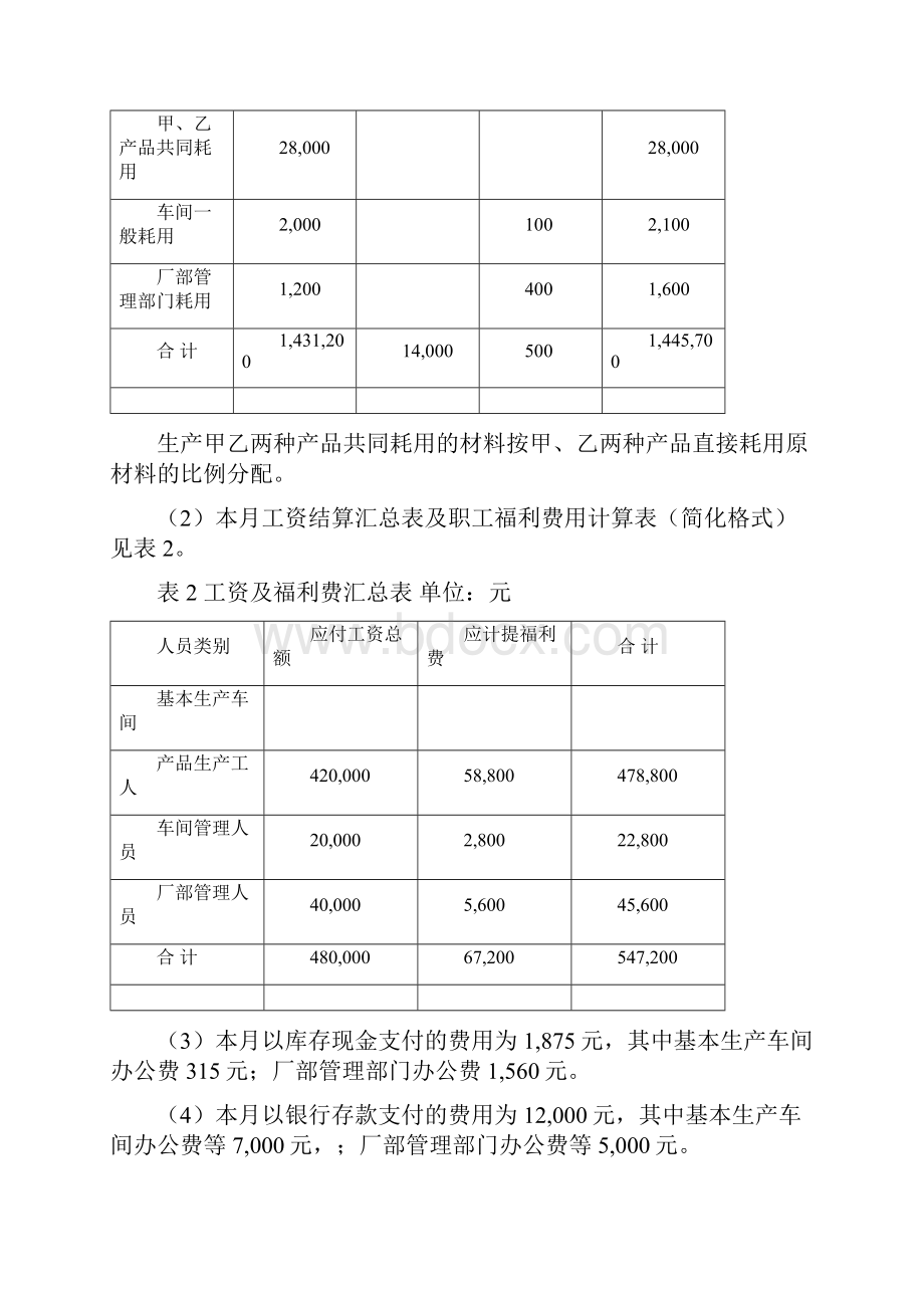 成本会计第三章练习题答案第四版Word下载.docx_第2页