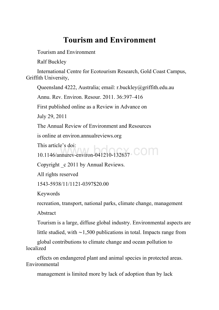 Tourism and Environment文档格式.docx