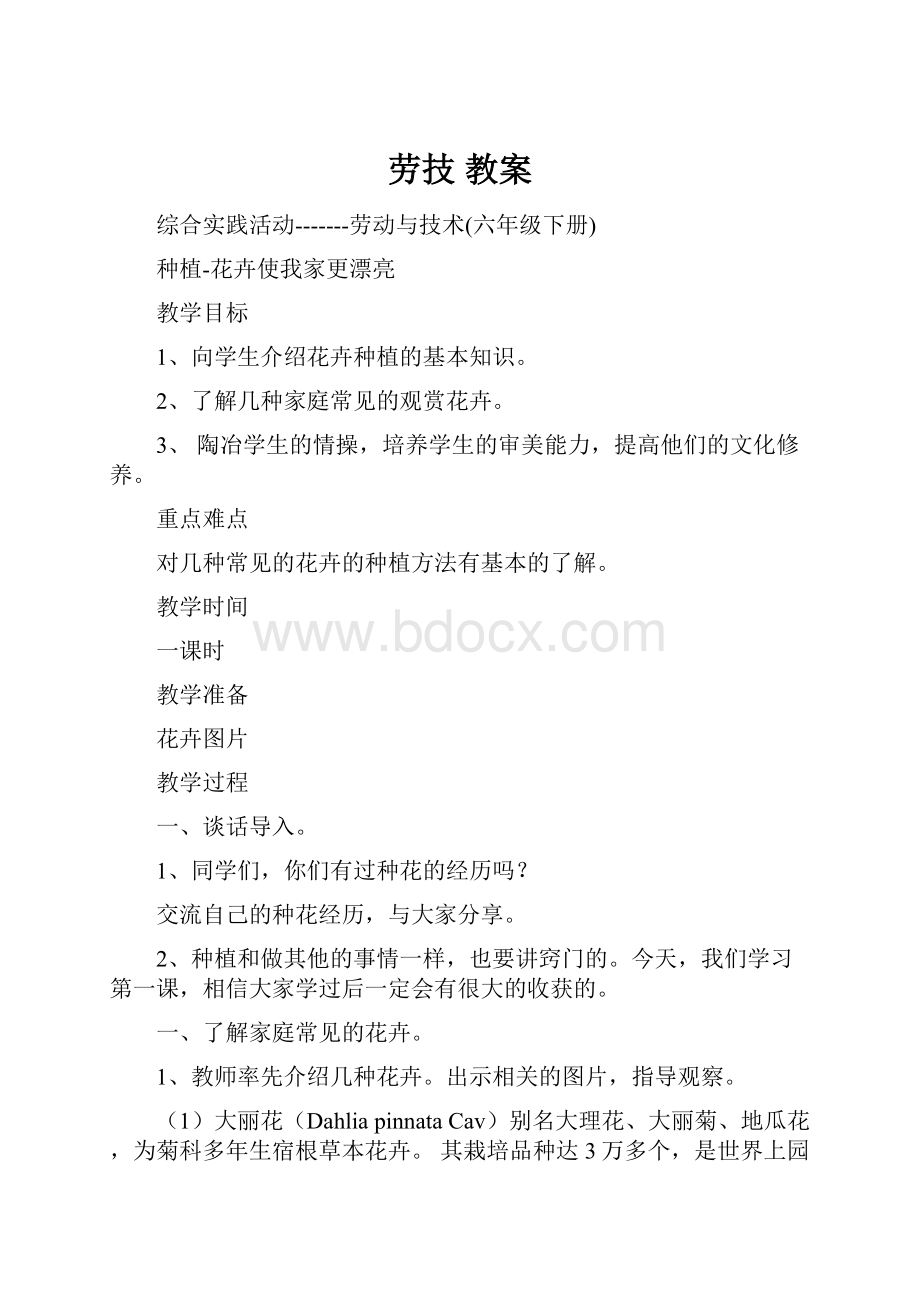 劳技 教案.docx_第1页