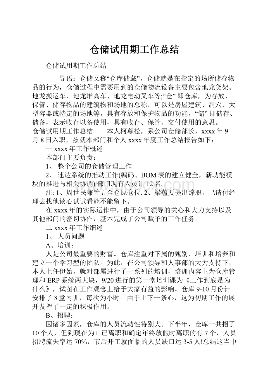 仓储试用期工作总结Word下载.docx_第1页