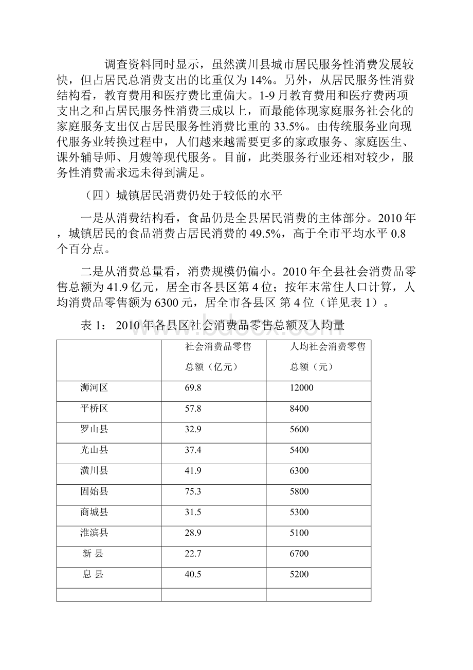 潢川县城镇居民消费现状及发展潜力分析.docx_第3页