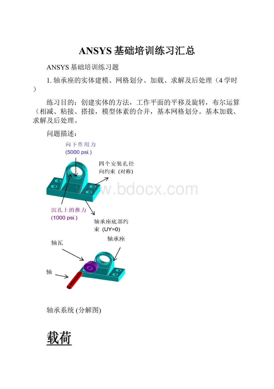 ANSYS基础培训练习汇总.docx