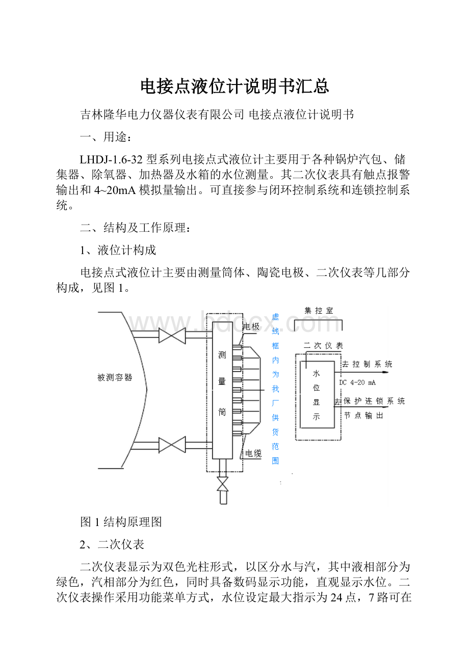 电接点液位计说明书汇总.docx_第1页