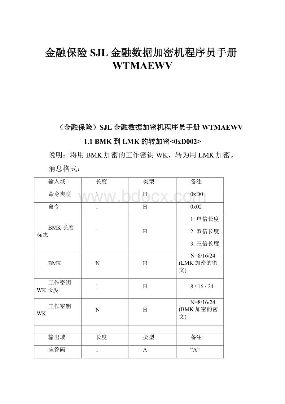 金融保险SJL金融数据加密机程序员手册WTMAEWV.docx