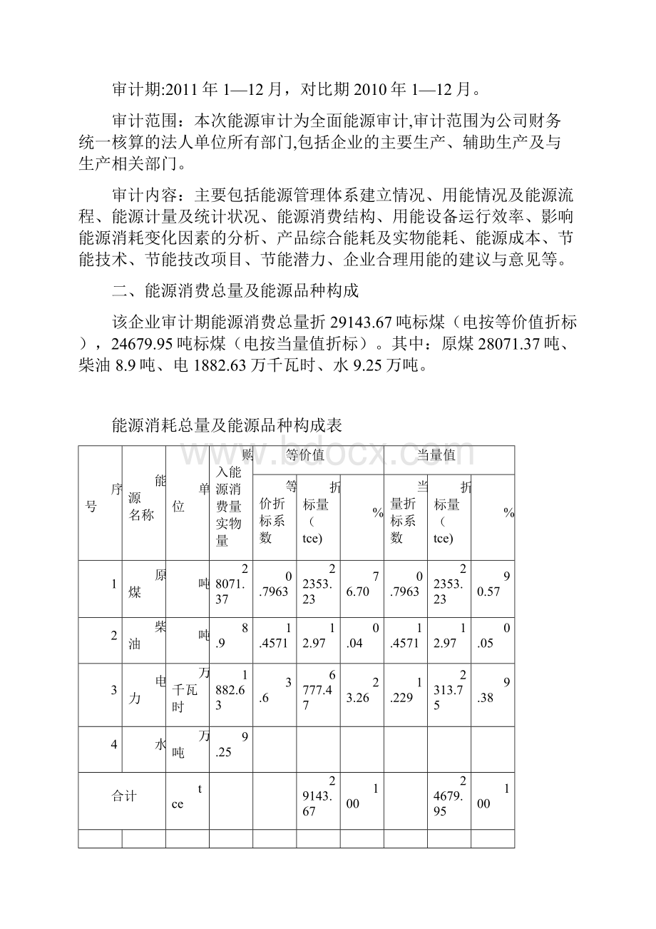 能源化工行业水泥能源审计报告Word格式文档下载.docx_第2页