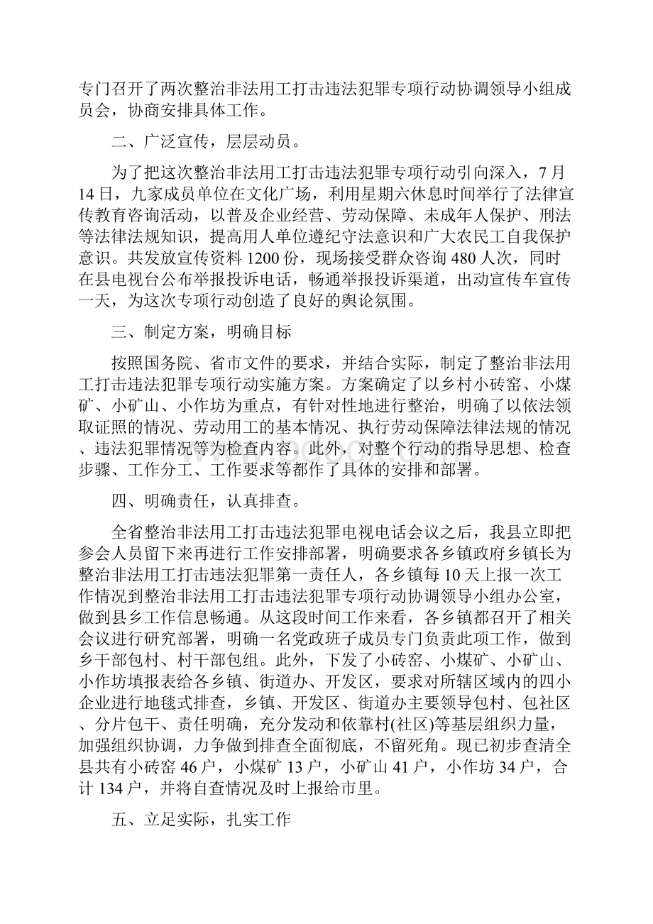 查治非法用工情况报告Word格式文档下载.docx_第3页