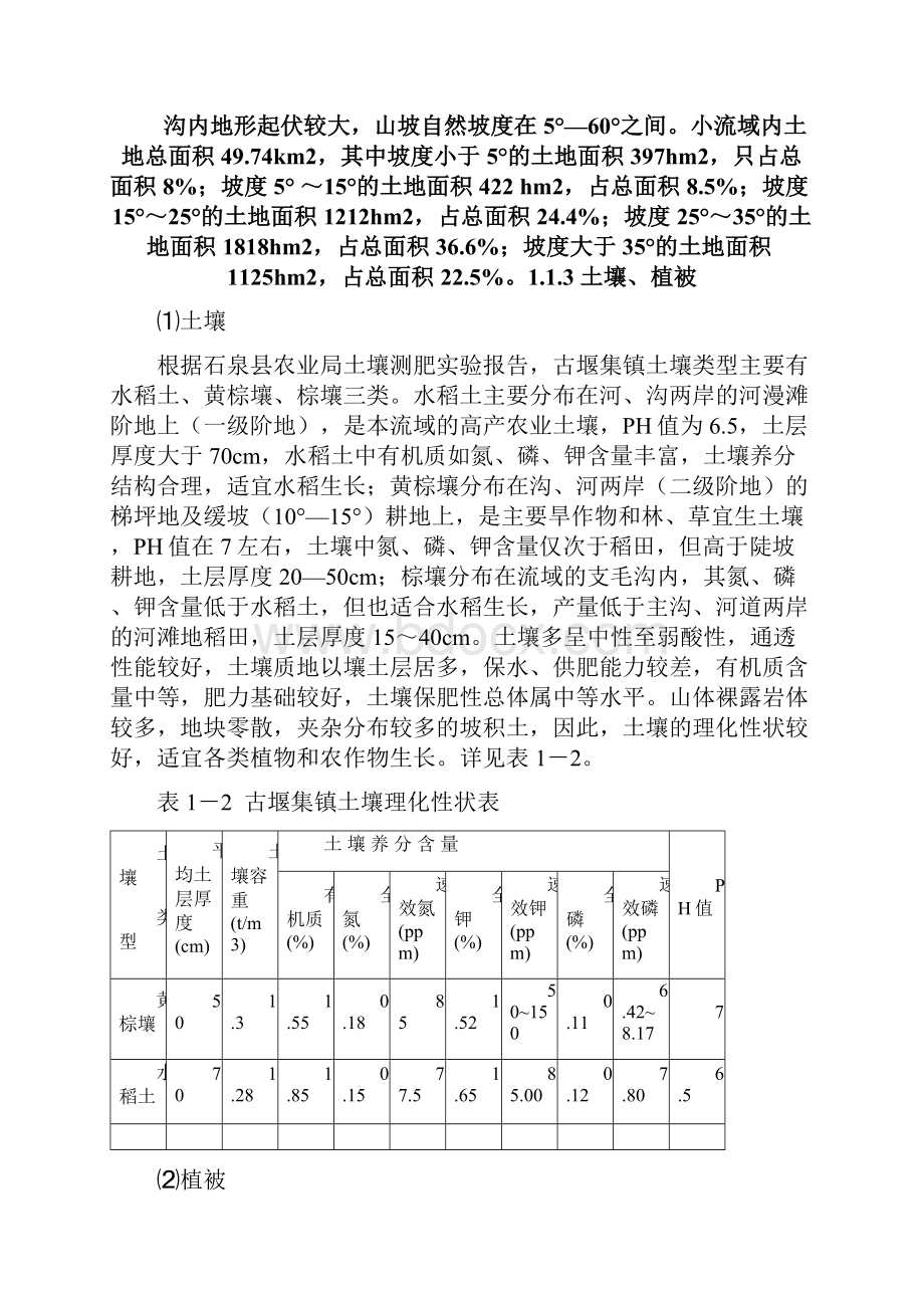 秦岭生态环境保护工程石泉县古堰集镇项目区可行性研究报告.docx_第2页