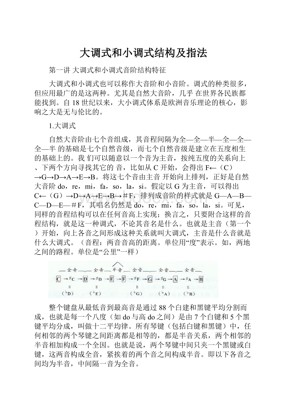 大调式和小调式结构及指法Word下载.docx_第1页