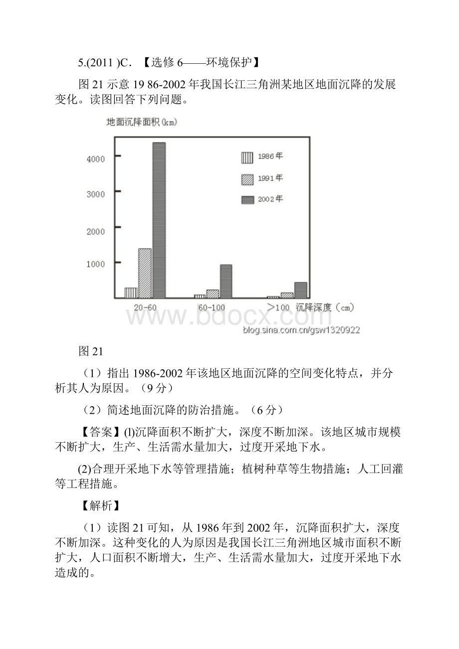 高考地理分类题库专题25选修六环境保护含答案解析Word文件下载.docx_第3页