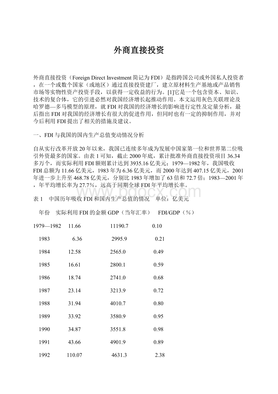 外商直接投资Word下载.docx_第1页