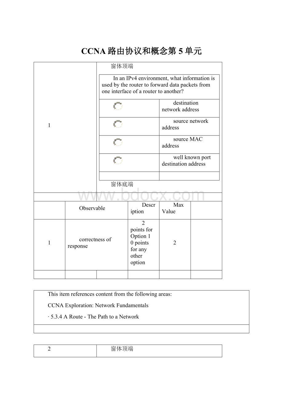 CCNA路由协议和概念第5单元Word格式文档下载.docx