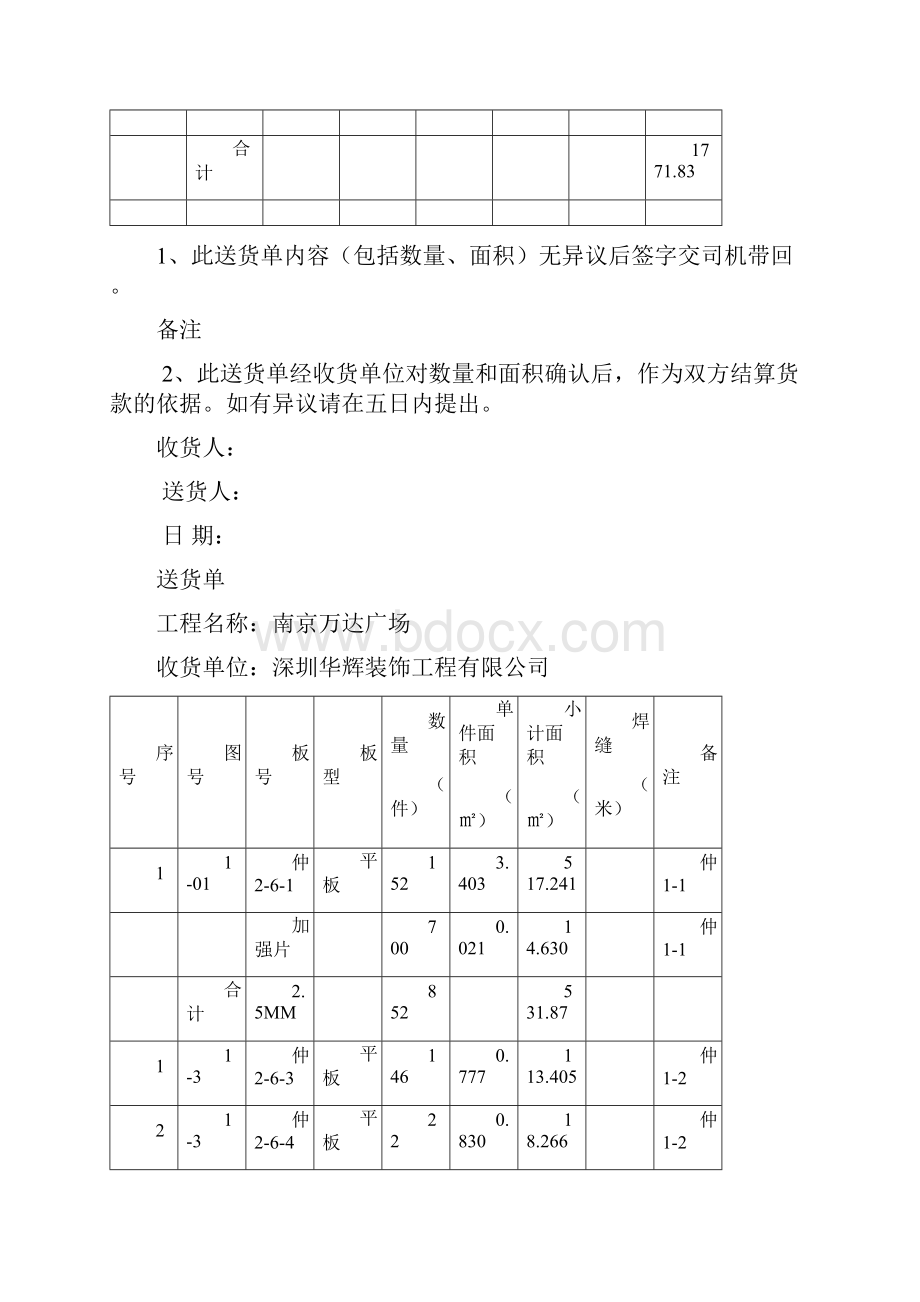 工程用材料送货单.docx_第2页