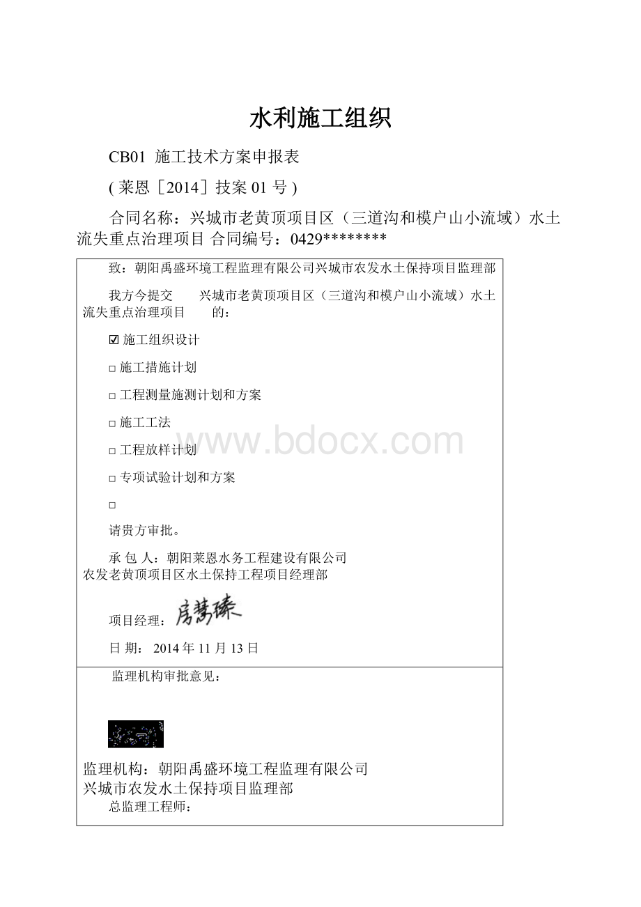 水利施工组织Word文档格式.docx