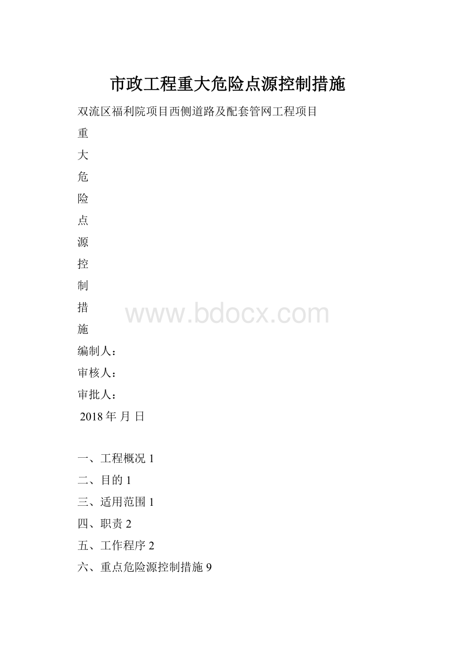 市政工程重大危险点源控制措施Word文档格式.docx