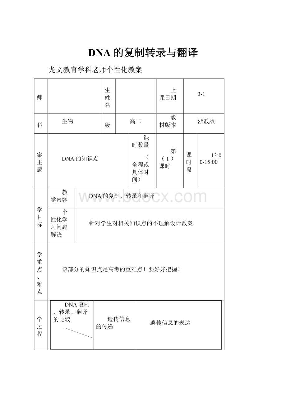 DNA的复制转录与翻译Word文件下载.docx_第1页