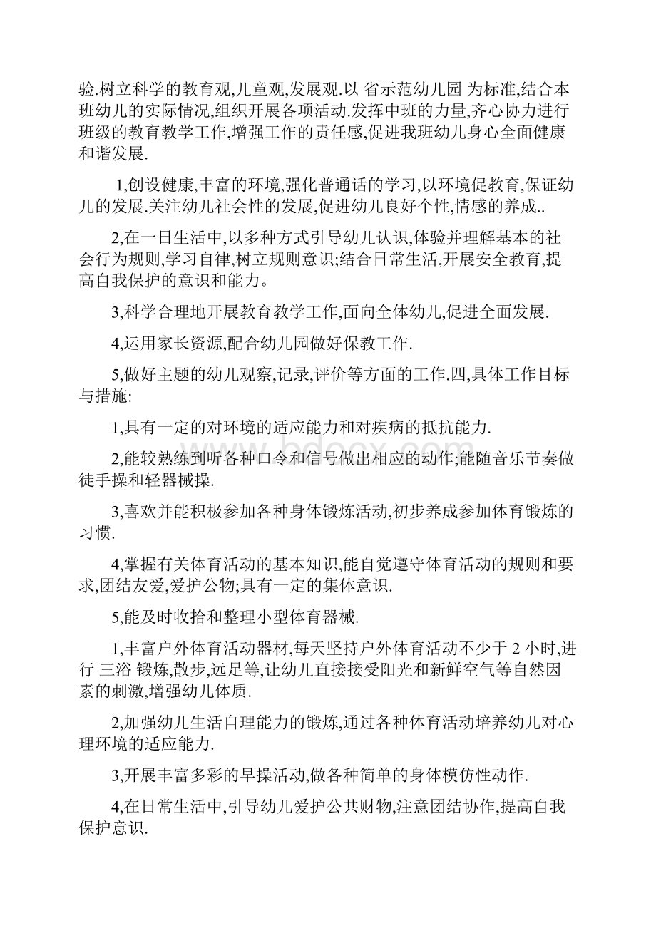 中班教师个人工作计划与中考物理备考总复习计划汇编.docx_第2页