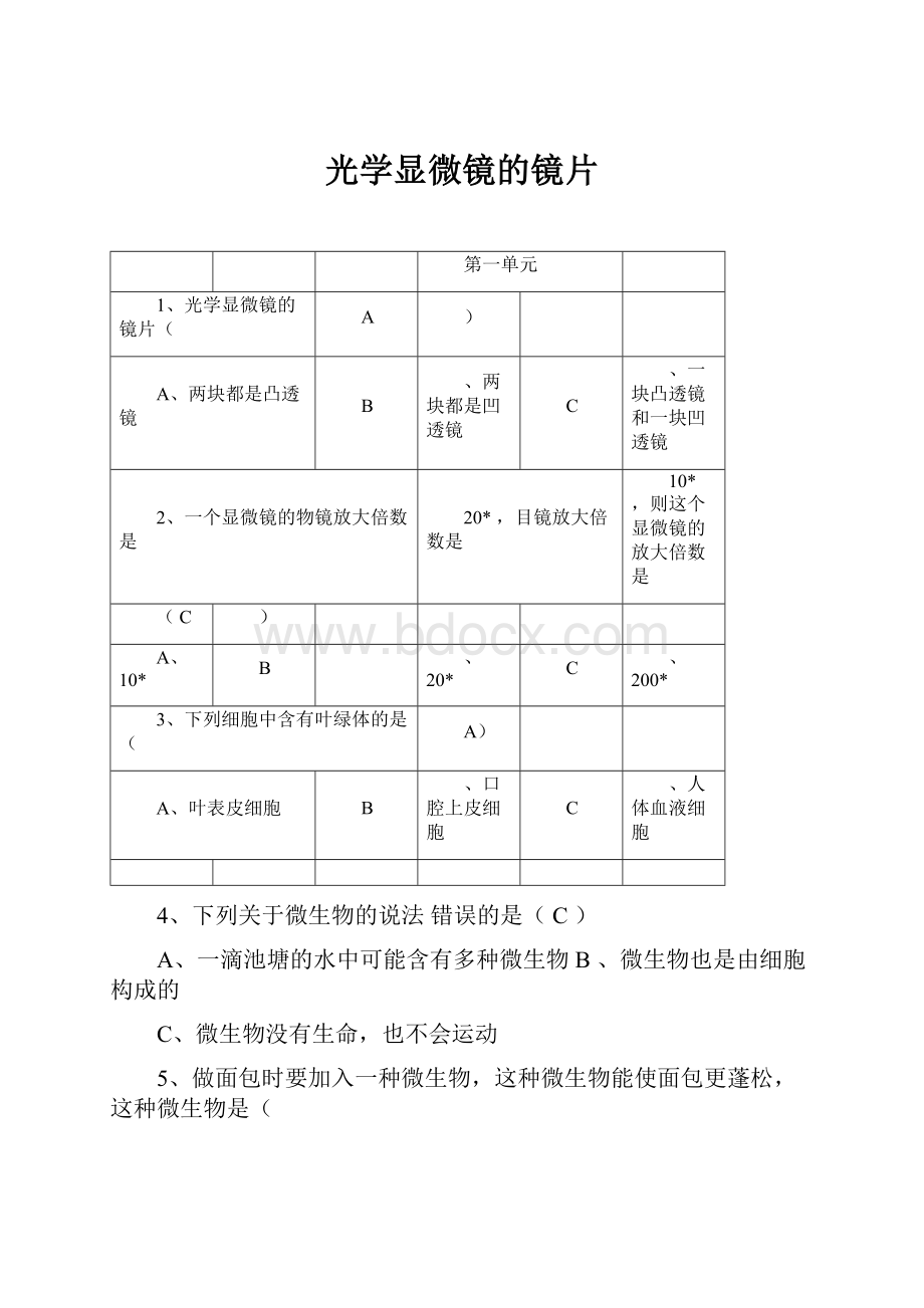 光学显微镜的镜片Word文件下载.docx