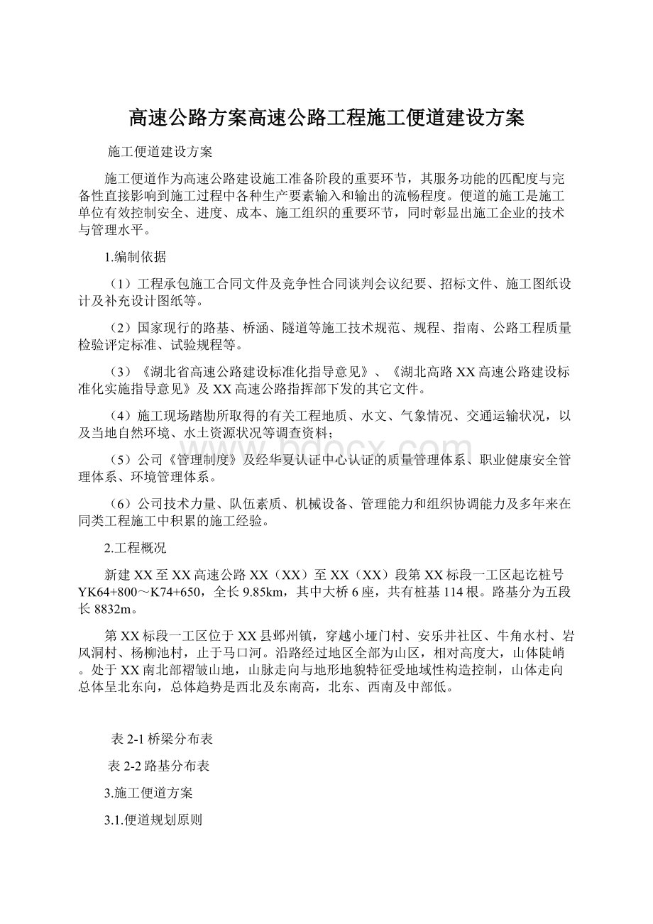 高速公路方案高速公路工程施工便道建设方案.docx_第1页