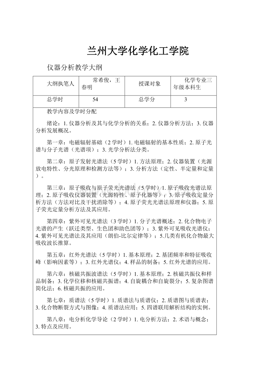 兰州大学化学化工学院Word文档下载推荐.docx