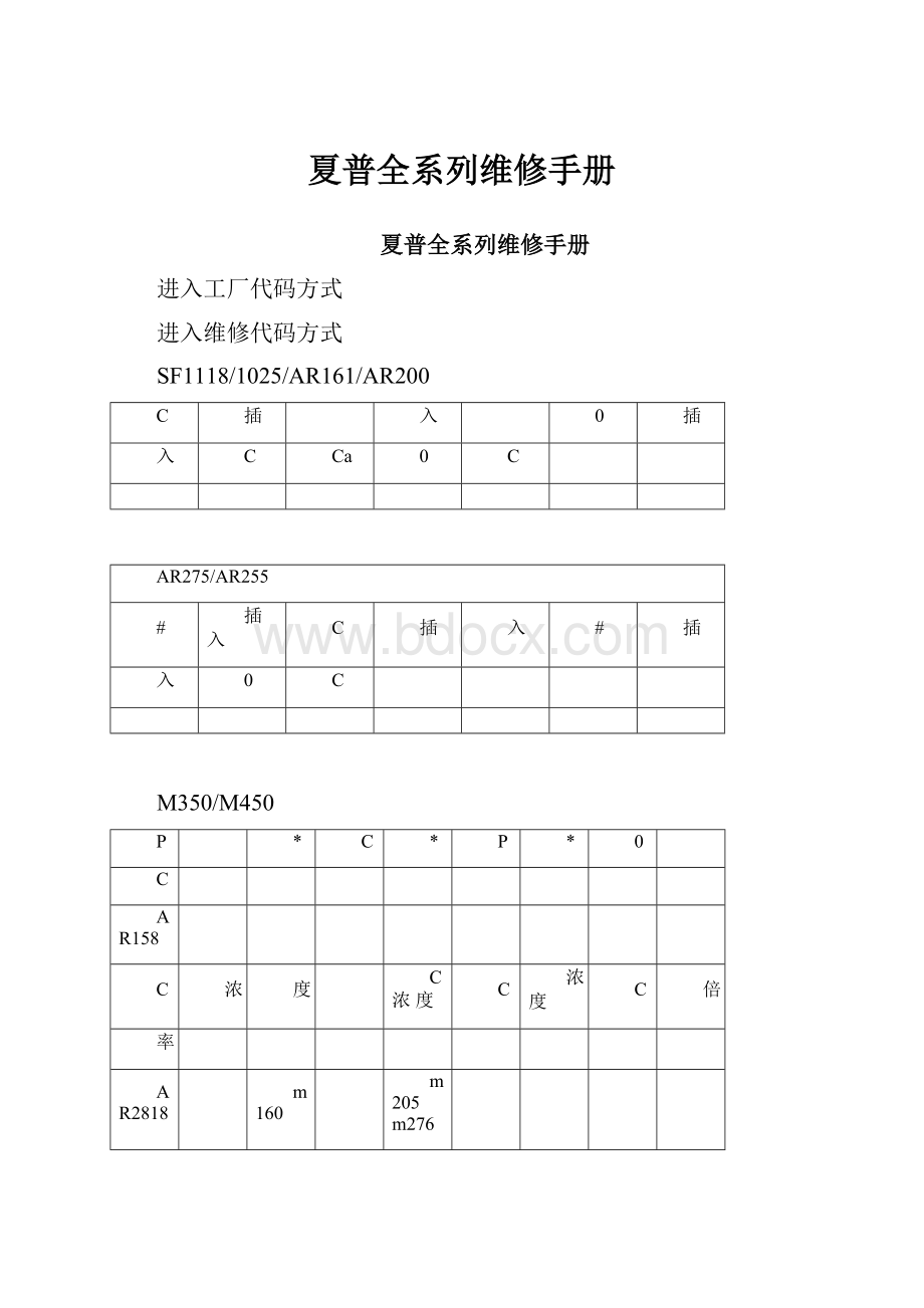 夏普全系列维修手册Word文档格式.docx