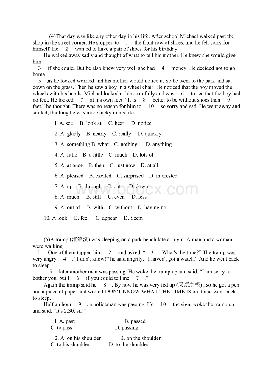 英语完形填空阅读理解40篇.docx_第3页